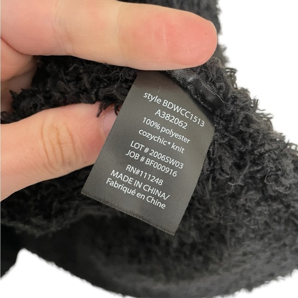 Barefoot Dreams Black Soft Fringe Trim Cardigan XS NWOT - Picture 4 of 6